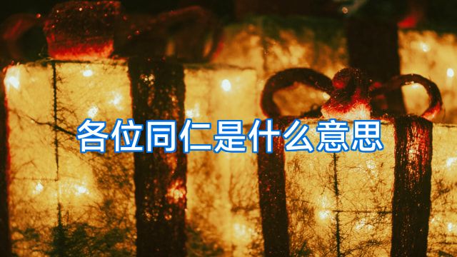各位同仁是什么意思