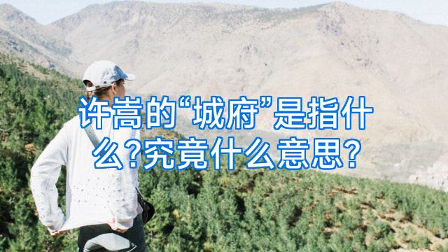 许嵩的“城府”是指什么?究竟什么意思?