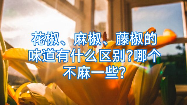 花椒、麻椒、藤椒的味道有什么区别?哪个不麻一些?