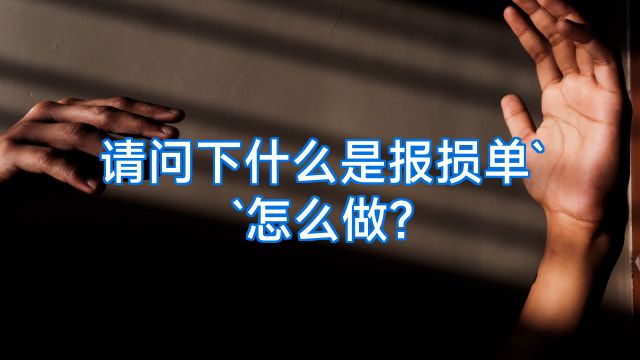 请问下什么是报损单``怎么做?
