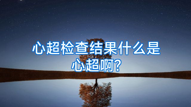心超检查结果什么是心超啊?