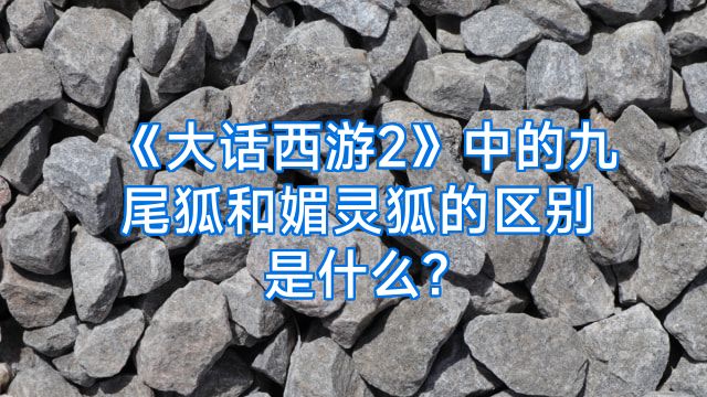 《大话西游2》中的九尾狐和媚灵狐的区别是什么?