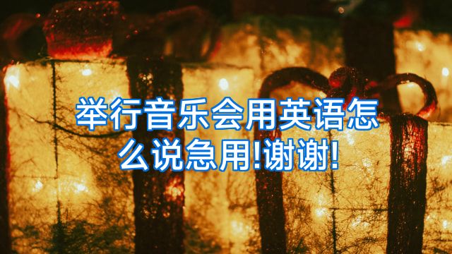 举行音乐会用英语怎么说急用!谢谢!