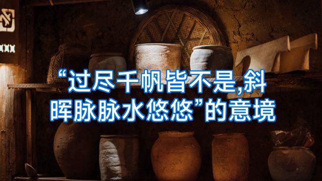 “过尽千帆皆不是,斜晖脉脉水悠悠”的意境