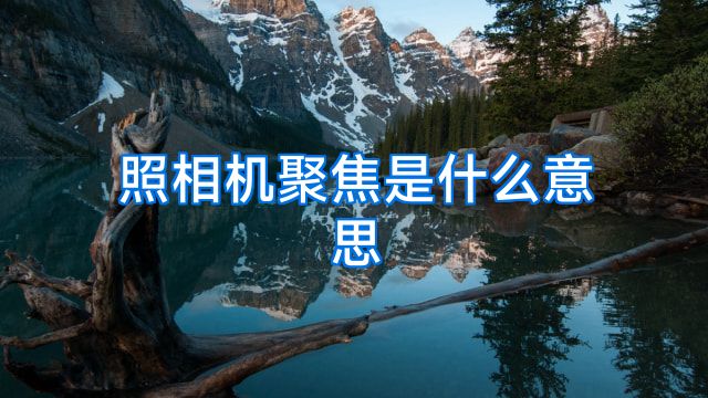 照相机聚焦是什么意思