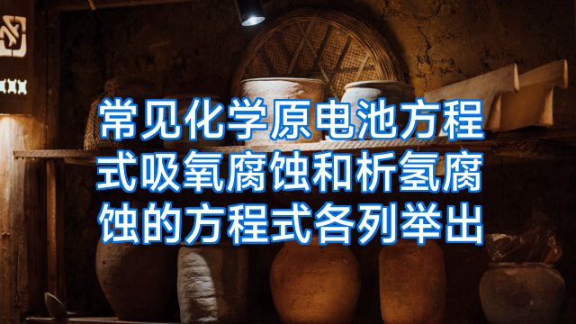 常见化学原电池方程式吸氧腐蚀和析氢腐蚀的方程式各列举出