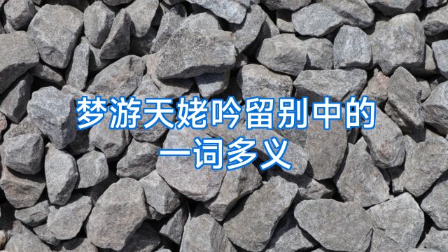 梦游天姥吟留别中的一词多义