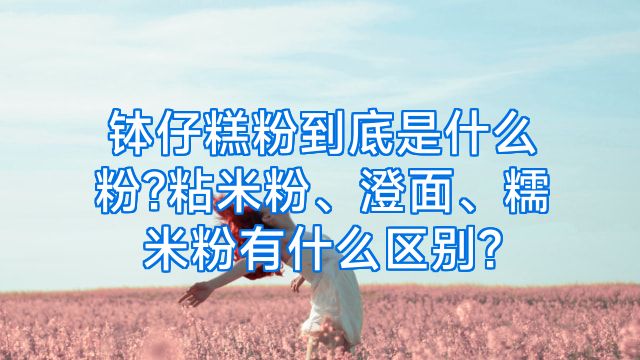 钵仔糕粉到底是什么粉?粘米粉、澄面、糯米粉有什么区别?