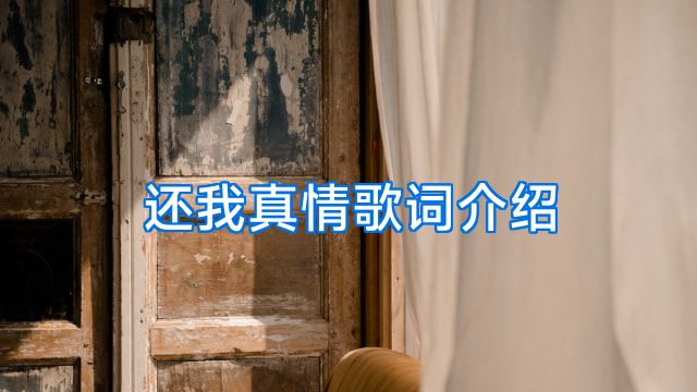 还我真情歌词介绍