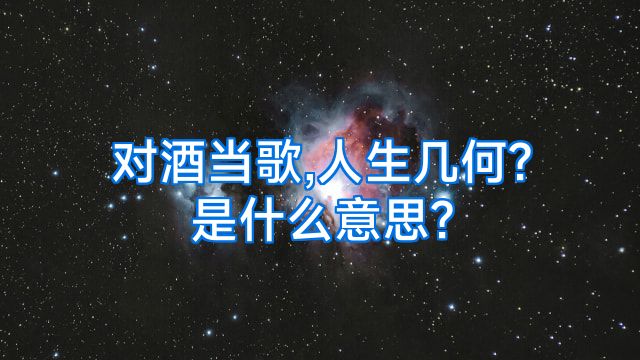 对酒当歌,人生几何?是什么意思?