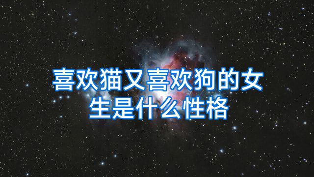 喜欢猫又喜欢狗的女生是什么性格