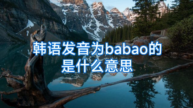 韩语发音为babao的是什么意思
