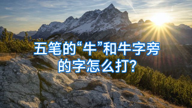 五笔的“牛”和牛字旁的字怎么打?