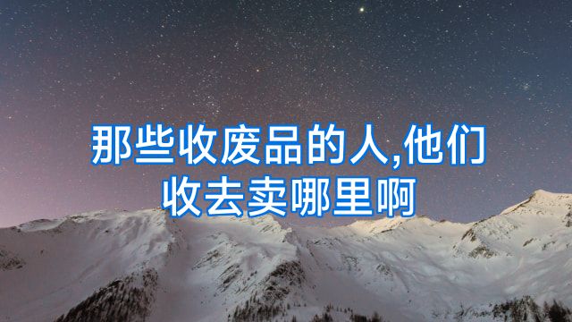 那些收废品的人,他们收去卖哪里啊