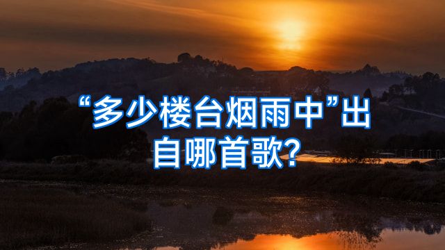 “多少楼台烟雨中”出自哪首歌?