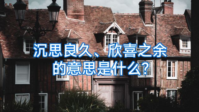 沉思良久、欣喜之余的意思是什么?