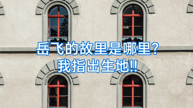 岳飞的故里是哪里?我指出生地!!