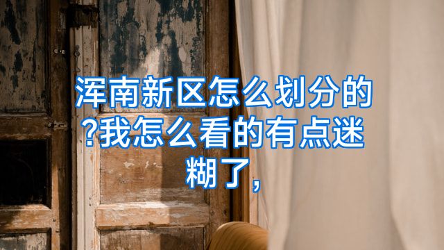 浑南新区怎么划分的?我怎么看的有点迷糊了,
