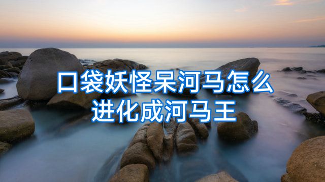 口袋妖怪呆河马怎么进化成河马王