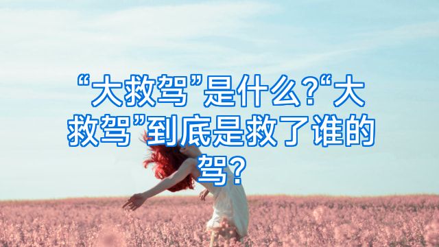 “大救驾”是什么?“大救驾”到底是救了谁的驾?
