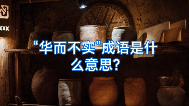 “华而不实”成语是什么意思?