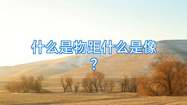 什么是物距什么是像?