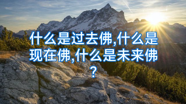 什么是过去佛,什么是现在佛,什么是未来佛?