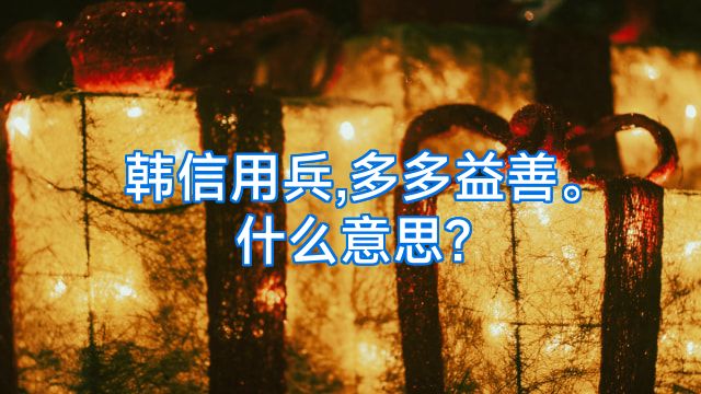 韩信用兵,多多益善。什么意思?