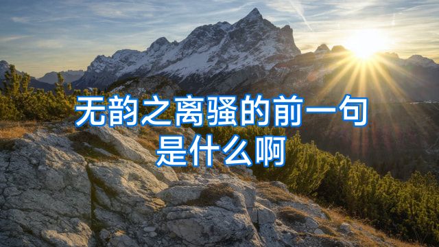 无韵之离骚的前一句是什么啊