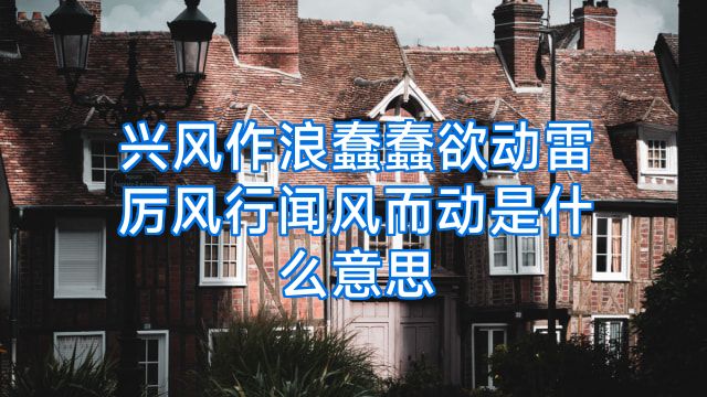 兴风作浪蠢蠢欲动雷厉风行闻风而动是什么意思