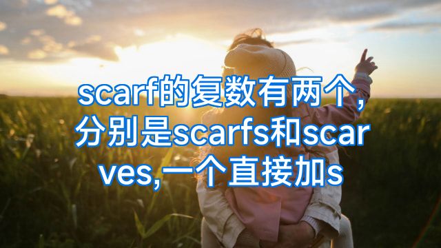 scarf的复数有两个,分别是scarfs和scarves,一个直接加s