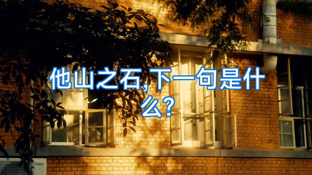他山之石,下一句是什么?