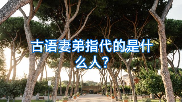 古语妻弟指代的是什么人?