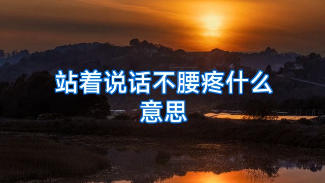 站着说话不腰疼什么意思