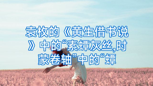 袁枚的《黄生借书说》中的“素蟫灰丝,时蒙卷轴”中的“蟫