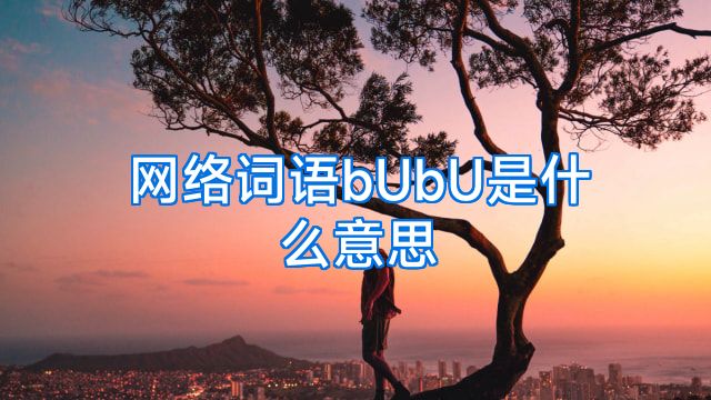 网络词语bUbU是什么意思