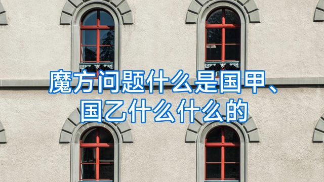 魔方问题什么是国甲、国乙什么什么的