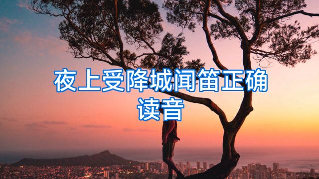 夜上受降城闻笛正确读音