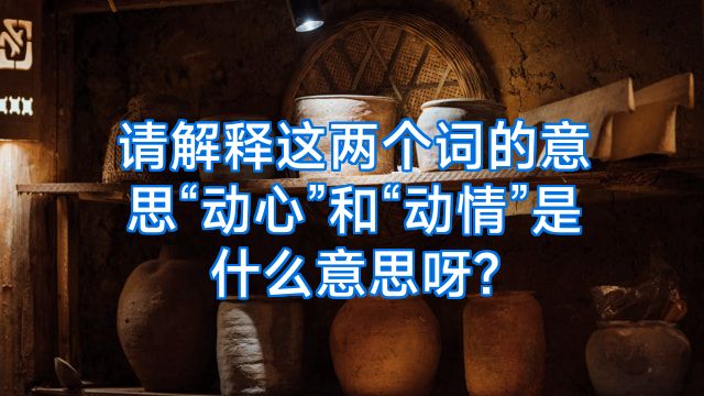 请解释这两个词的意思“动心”和“动情”是什么意思呀?