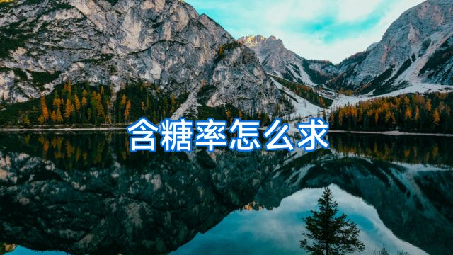 含糖率怎么求