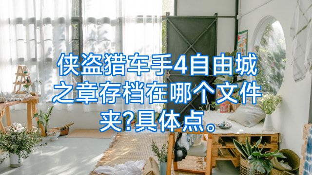 侠盗猎车手4自由城之章存档在哪个文件夹?具体点。