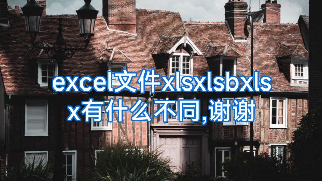 excel文件xlsxlsbxlsx有什么不同,谢谢