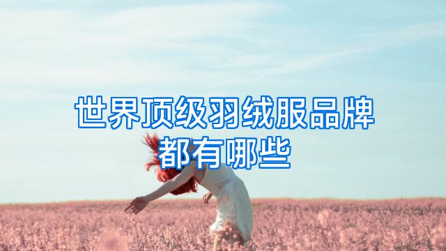 世界顶级羽绒服品牌都有哪些