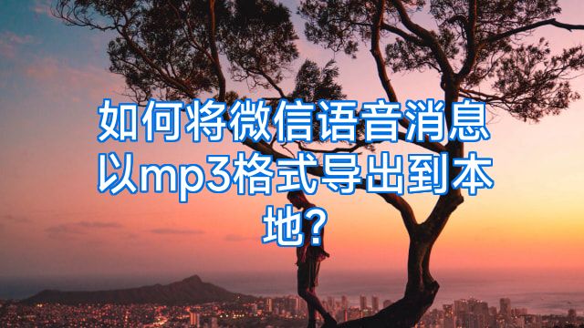 如何将微信语音消息以mp3格式导出到本地?