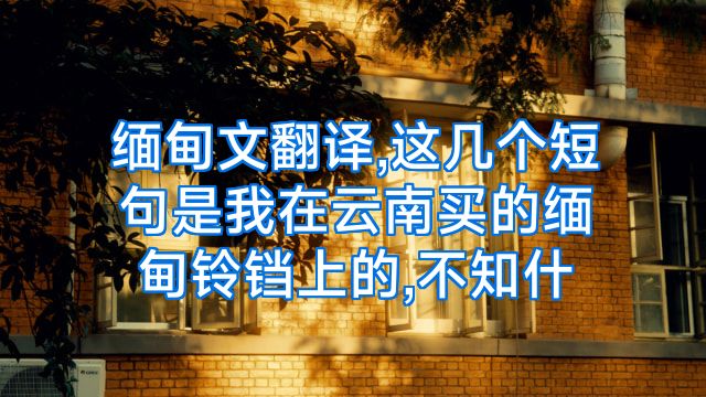 缅甸文翻译,这几个短句是我在云南买的缅甸铃铛上的,不知什