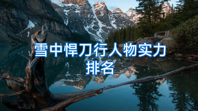 雪中悍刀行人物实力排名