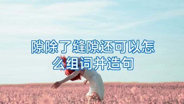 隙除了缝隙还可以怎么组词并造句