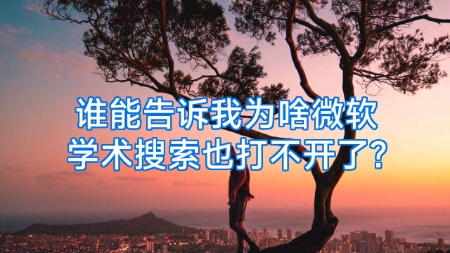 谁能告诉我为啥微软学术搜索也打不开了?