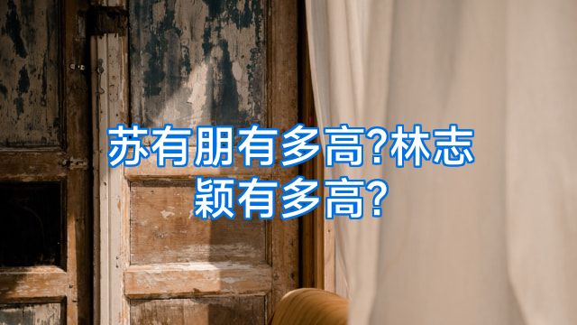 苏有朋有多高?林志颖有多高?