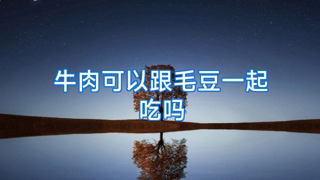 牛肉可以跟毛豆一起吃吗